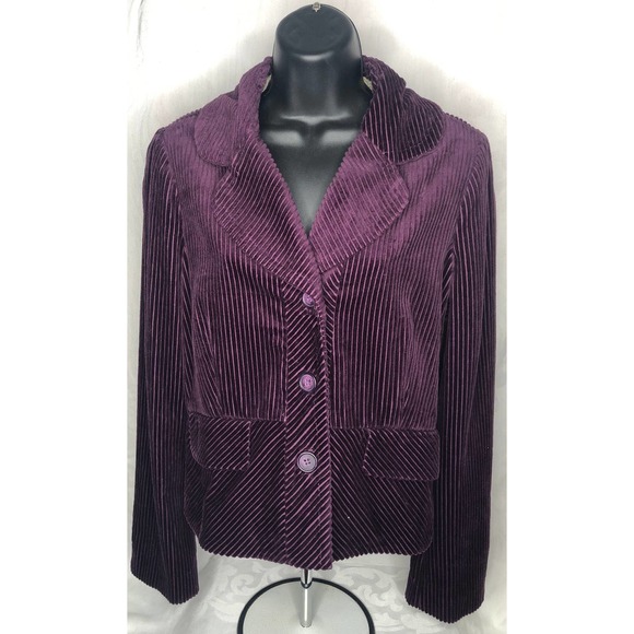 elevenses Jackets & Blazers - Purple Anthropologie Elevenses Velvet Corduroy